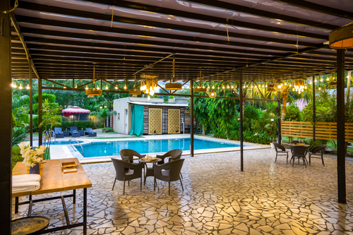 Raha Farms | 4-BHK Pet-friendly Villa with Private Pool, Restaurant, Shared Pool, Game Zone, & Gym on 5.5-Acre Land