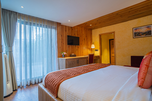 Blushing Pines Retreat | Stunning 3-BHK Hillside Villa with Attic, Indoor Pool & Outdoor lounge 