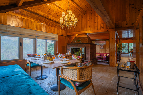 Blushing Pines Retreat | Stunning 3-BHK Hillside Villa with Attic, Indoor Pool & Outdoor lounge 