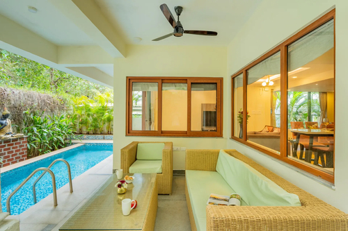 Villa Judiline | Elegant Pet-friendly 3-BHK Villa With Pvt Pool, Indoor Bar & Outdoor Sitting