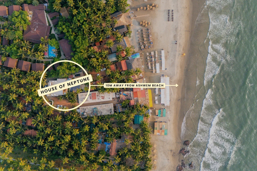 House of Neptune | 3-BHK Retreat with Gazebo & Bar | 10 mtrs from Ashwem Beach
