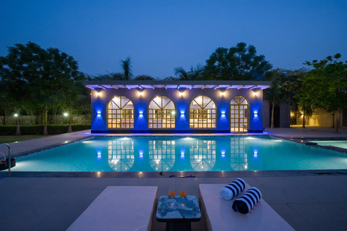 Enchantia | Pet-friendly 6-BHK Retreat With Private Pool, Garden & Party Hall