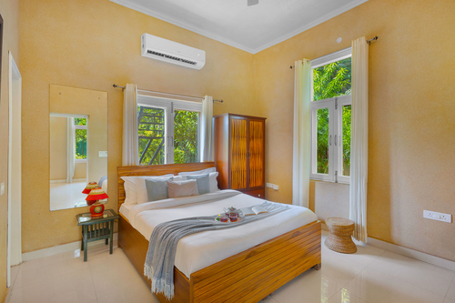 Raha Farms | 2-BHK Pet-friendly Retreat with a Garden, Shared pool, Restaurant, Library, & Game zone