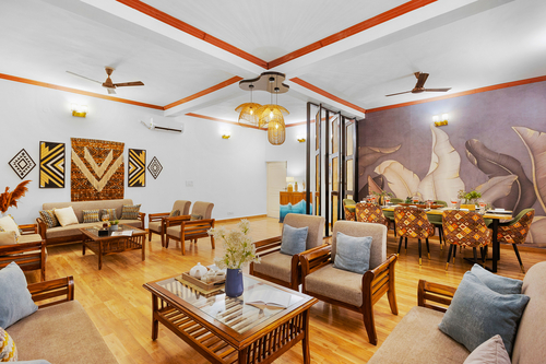 Raha Farms | 4-BHK Pet-friendly Villa with Private Pool, Restaurant, Shared Pool, Game Zone, & Gym on 5.5-Acre Land