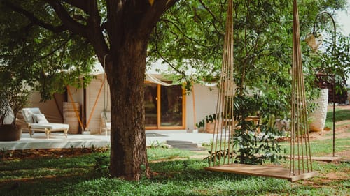 Bali Bay Saung | 1 Earthy Fibre-Clad Tent with a Shared Pool, Jacuzzi, Lounges & Firepits – 1 bedroom villa in Bengaluru, Karnataka