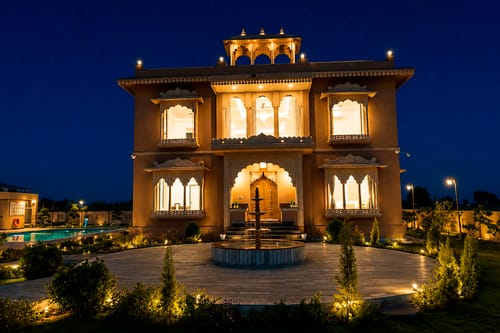 Nirvana Farms |  Heritage-Style 5-BHK Farmhouse with Private Pool, Lounge Area and Garden – 5 bedroom villa in Jaipur, Rajasthan