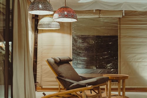 Ananta Bliss Bale | Fibre Tent on 1-Acre with Shared Pool, Sunken Firepit, Gazebo & a Lush Garden