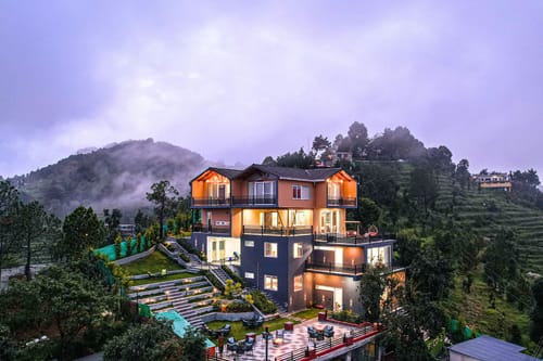 Trio’s Top | Pet-friendly 2-BHK with Attic, Shared Sit-out Area, Stepped Garden & Hill Views