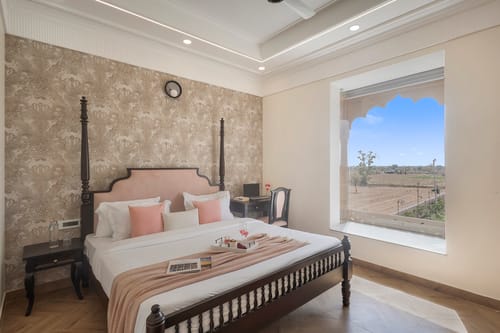 Nirvana Farms |  Heritage-Style 5-BHK Farmhouse with Private Pool, Lounge Area and Garden – 5 bedroom villa in Jaipur, Rajasthan