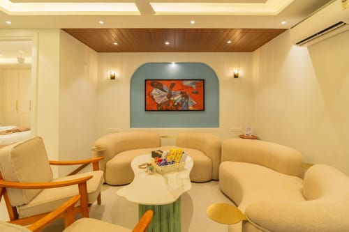 Solace Teal | Charming Pet-friendly 5-BHK Getaway With Private Pool | Grand Dining & 2 living spaces