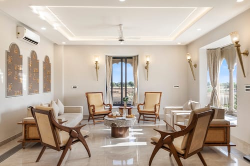 Nirvana Farms |  Heritage-Style 5-BHK Farmhouse with Private Pool, Lounge Area and Garden – 5 bedroom villa in Jaipur, Rajasthan