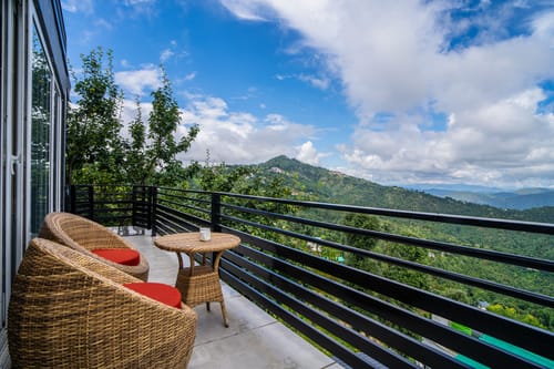 Trio’s Top | Hilltop Pet-friendly 2-BHK with Shared Sit-out Area, Stepped Garden & Hill Views