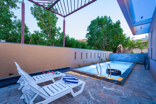 Jeevan Tara Villa | 3-BHK Pet-friendly Retreat: Private Pool, Garden & Scenic Views – 3 bedroom villa in Udaipur, Rajasthan