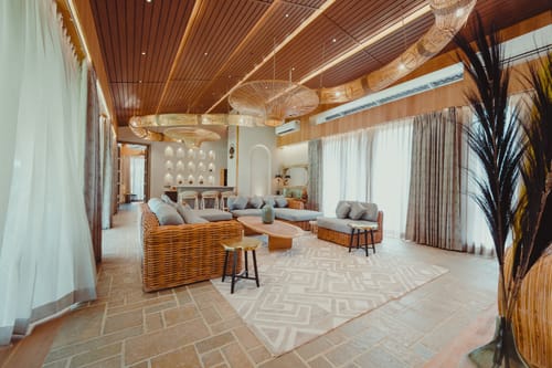 Ananta Bliss Talam | 2-BHK Pet-friendly Villa & 1 Tent On 1-Acre of Land with Shared Pool, Firepit, Garden & Gazebo