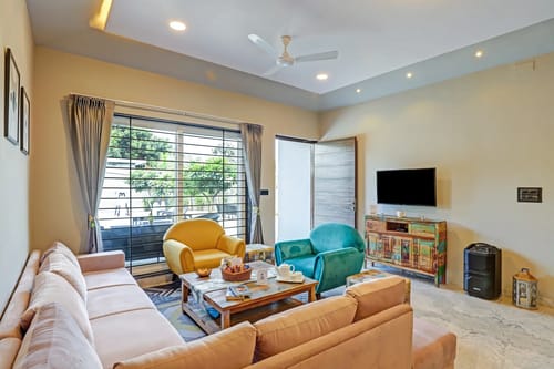 Radhyam | Charming 2–BHK Escape With Private Pool, Garden & Aravalli Hill Views