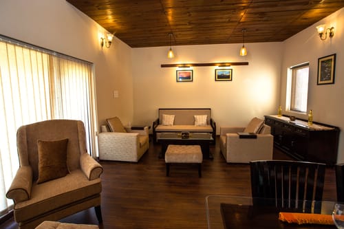 GlenBrook Estate Juniper | Hillside 1-BHK Suite with Shared Gazebo, Restro & Lounge Area Near Waterfall