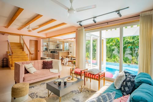 Villa Aarna | Tropical 3-BHK Villa Near Ozran Beach With Private Pool & Lounge Area