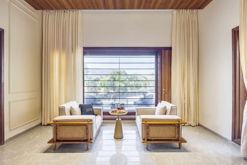 Kvanya Mansion | Regal 5-BHK Getaway With Pvt Pool, Home Theater, Gym & Garden