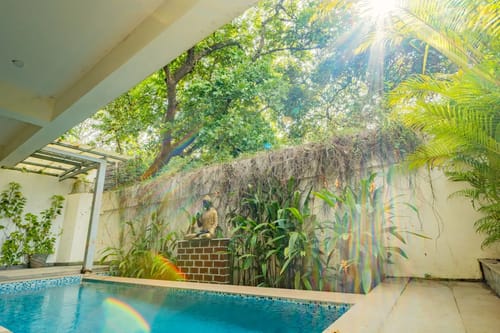 Villa Judiline | Elegant Pet-friendly 3-BHK Villa With Pvt Pool, Indoor Bar & Outdoor Sitting