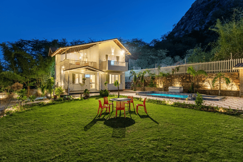 Ramgarh Wild Retreat | Elegant Colonial-Style 2-BHK Villa Amidst the Hills with Private Pool & Garden – 2 bedroom villa in Jaipur, Rajasthan
