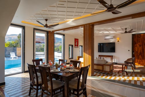 Godan Terra Cove | 6-BHK Retreat with Private Pool, Garden & Elevated Gazebo, featuring Stunning Hill & River Views – 6 bedroom villa in Udaipur, Rajasthan