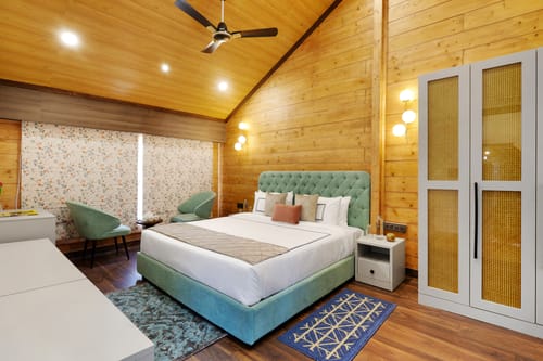 Esh Cottages Birch | Hillside 4-BHK Hideaway With Lush Garden, Common Pool, & Gaming Zone