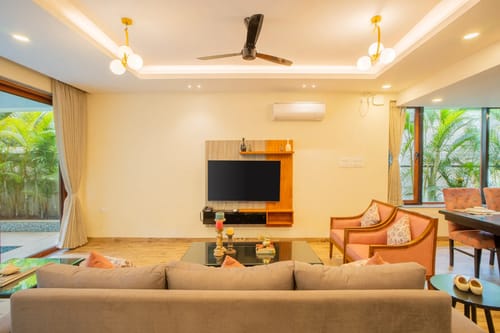 Villa Judiline | Elegant Pet-friendly 3-BHK Villa With Pvt Pool, Indoor Bar & Outdoor Sitting