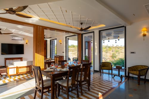 Godan Terra Cove | 6-BHK Retreat with Private Pool, Garden & Elevated Gazebo, featuring Stunning Hill & River Views – 6 bedroom villa in Udaipur, Rajasthan