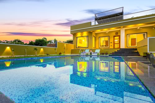 Lakemount | 2-BHK Getaway with Private Pool, Open-Air Gazebo & Terrace At Fatehsagar Lake