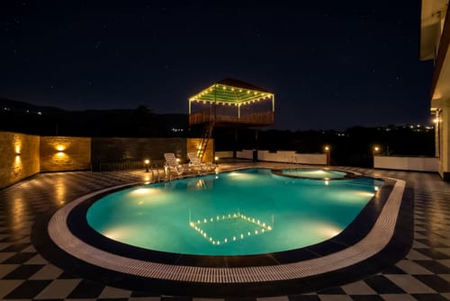 Godan Terra Cove | 6-BHK Retreat with Private Pool, Garden & Elevated Gazebo, featuring Stunning Hill & River Views – 6 bedroom villa in Udaipur, Rajasthan