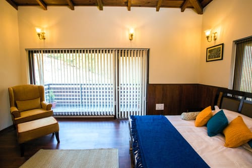 GlenBrook Estate Juniper | Hillside 1-BHK Suite with Shared Gazebo, Restro & Lounge Area Near Waterfall