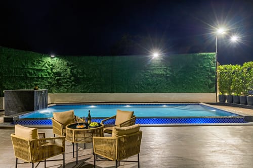 Ibiza | Luxe 4-BHK Farmhouse With Private Pool, Garden & Indoor Bar