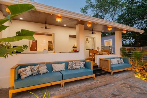 House of Neptune | 1-BHK Boutique Villa | Open Kitchen | Sit-out area | 10 Meters from Ashwem Beach