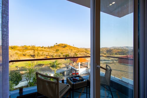 Godan Terra Cove | 6-BHK Retreat with Private Pool, Garden & Elevated Gazebo, featuring Stunning Hill & River Views – 6 bedroom villa in Udaipur, Rajasthan
