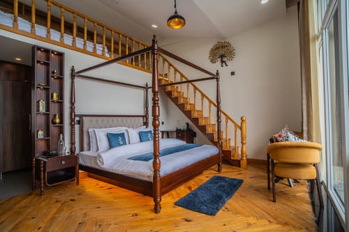 Trio’s Top | Pet-friendly 2-BHK with Attic, Shared Sit-out Area, Stepped Garden & Hill Views