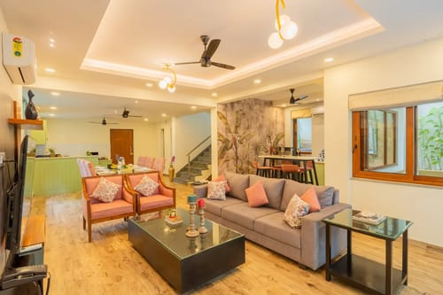Villa Judiline | Elegant Pet-friendly 3-BHK Villa With Pvt Pool, Indoor Bar & Outdoor Sitting