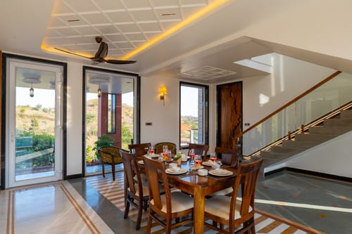 Godan Terra Cove | 6-BHK Retreat with Private Pool, Garden & Elevated Gazebo, featuring Stunning Hill & River Views – 6 bedroom villa in Udaipur, Rajasthan