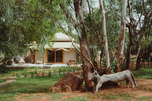 Bali Bay Saung | 1 Earthy Fibre-Clad Tent with a Shared Pool, Jacuzzi, Lounges & Firepits – 1 bedroom villa in Bengaluru, Karnataka