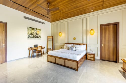 Kvanya Mansion | Regal 5-BHK Getaway With Pvt Pool, Home Theater, Gym & Garden