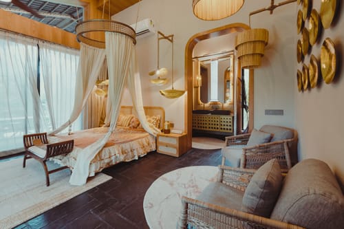 Ananta Bliss Taksu | 2-BHK Villa On 1-Acre of Land with Shared Pool, Gazebo, Garden & a Firepit Lounge