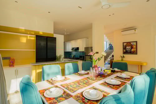 Laguna Camellia | Opulent 4-BHK Getaway Near Popular Beaches With Private Pool, Balcony & Indoor Bar