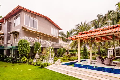 Ayur Kutir | 9-BHK Retreat With Private Pool, Glass Pool, Garden, Gazebo, Jacuzzi & Spa room