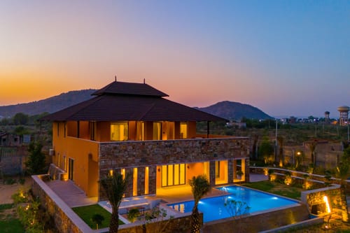 The Kanota Retreat | 4-BHK Villa Near Kanota Dam With Private Pool & Stunning Hill Views – 4 bedroom villa in Jaipur, Rajasthan
