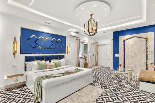Crystal Farms | Pet-friendly 3-BHK Farmhouse with Private Pool, Bar, Garden & Elegant British Interiors | Close to Qutub Minar – 3 bedroom villa in Delhi NCR, Delhi