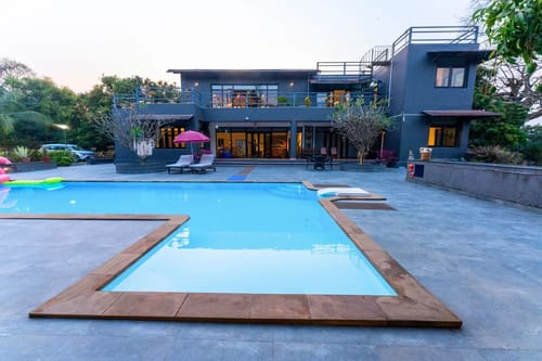 El Parque Forest Villa | A stunning 5-BHK with Private Pool, Lush Greenery & Gaming Zone – 5 bedroom villa in Alibaug, Maharashtra