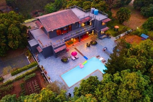 El Parque Forest Villa | A stunning 5-BHK with Private Pool, Lush Greenery & Gaming Zone – 5 bedroom villa in Alibaug, Maharashtra