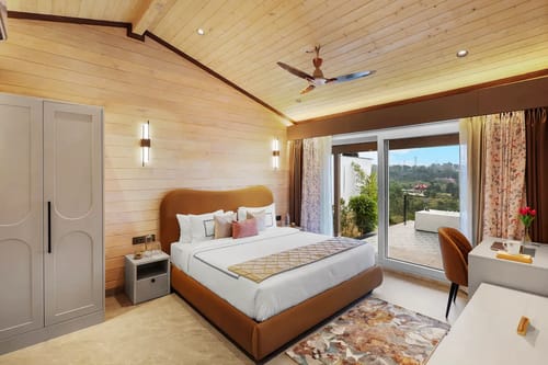 Esh Cottage Moss | Hilltop 2-BHK Retreat with Open-air Jacuzzi, Shared Garden, Pool & Cosy Lounge