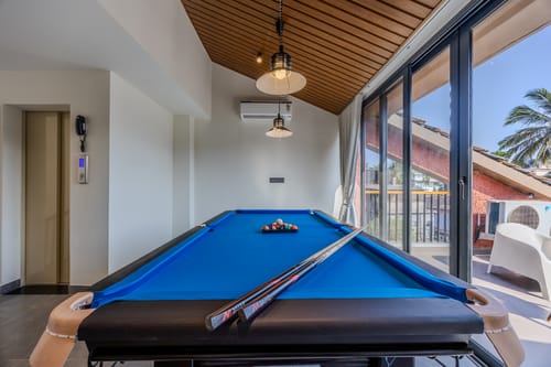 Serenica | 4-BHK Villa with Private Pool, Bar Lounge, Terrace Views, Lift & Peaceful Pilerne Location | Pet-friendly – 4 bedroom villa in North Goa, Goa
