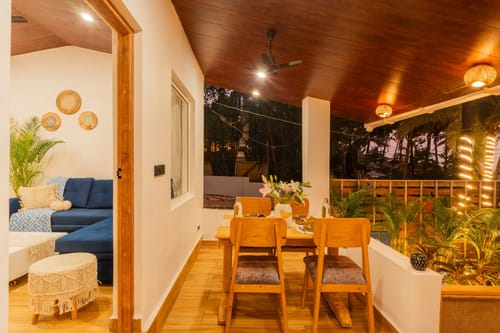 House of Neptune | 1-BHK Boutique Villa | Open Kitchen | Sit-out area | 10 Meters from Ashwem Beach