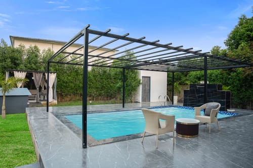 Nathaniel | Pet-friendly 3-BHK Farmhouse With Private Pool, Gazebo & Lush Garden